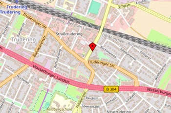 Meisterbetrieb Karte Standort von Dachdeckerei Spenglerei Horn im Schmuckerweg 6 in 81825 München